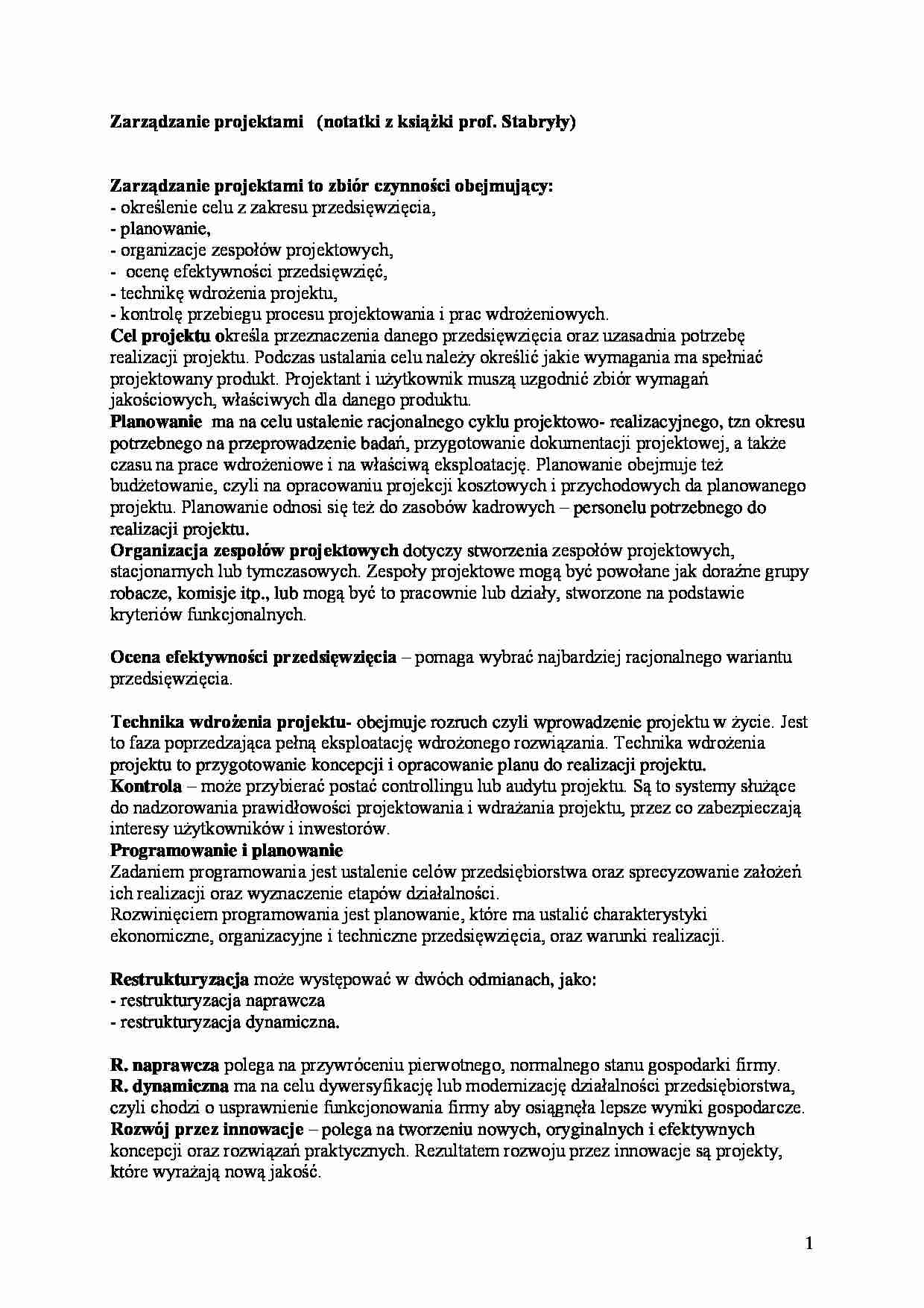zarządzanie projektami - strona 1