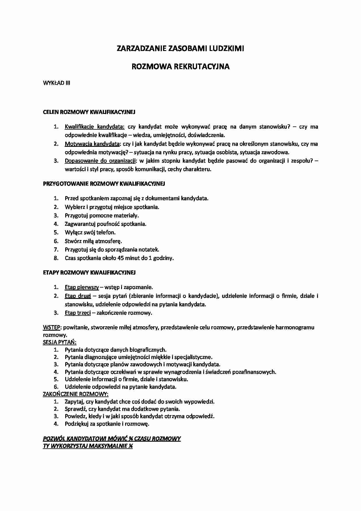 zarządzanie zasobami ludzkimi - wykłady - strona 1