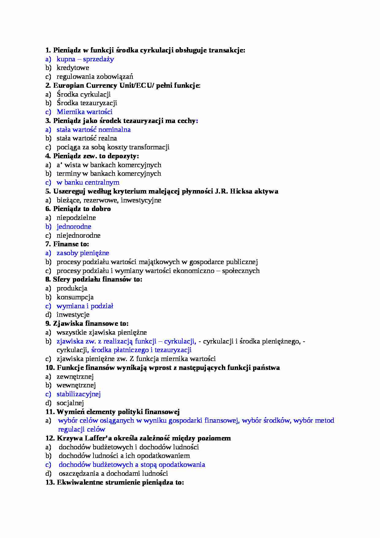 finanse przedsiębiorstw - pytania  - strona 1