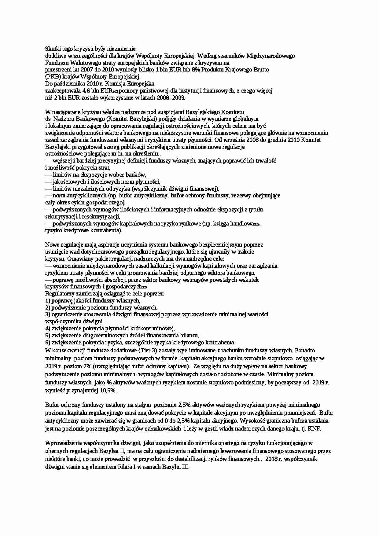 Nadzór bankowy - skutki kryzysu - strona 1