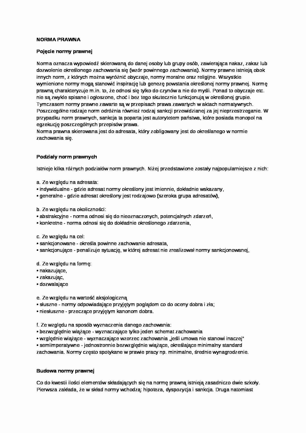 Norma prawna  - strona 1