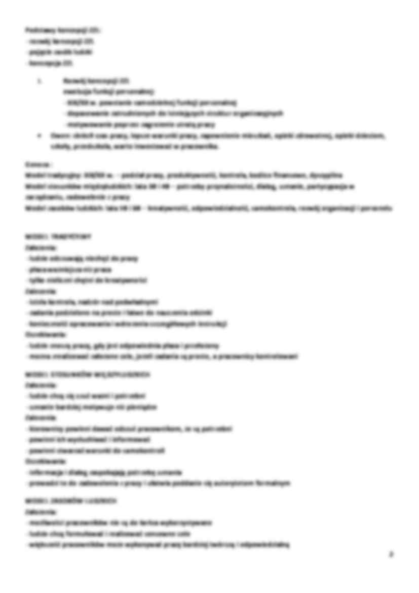 Zarządzenie zasobami ludzkimi- wykłady - strona 2