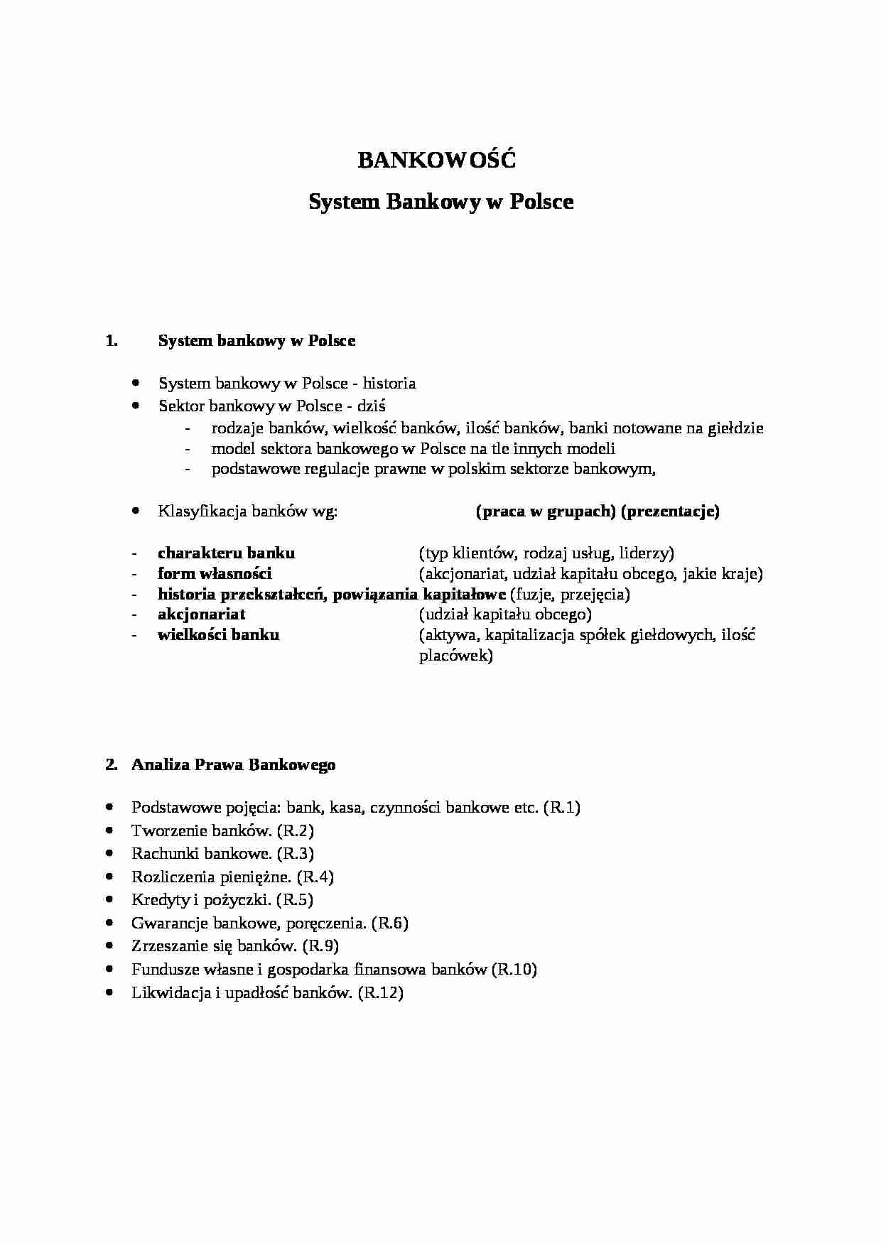 System bankowy - strona 1