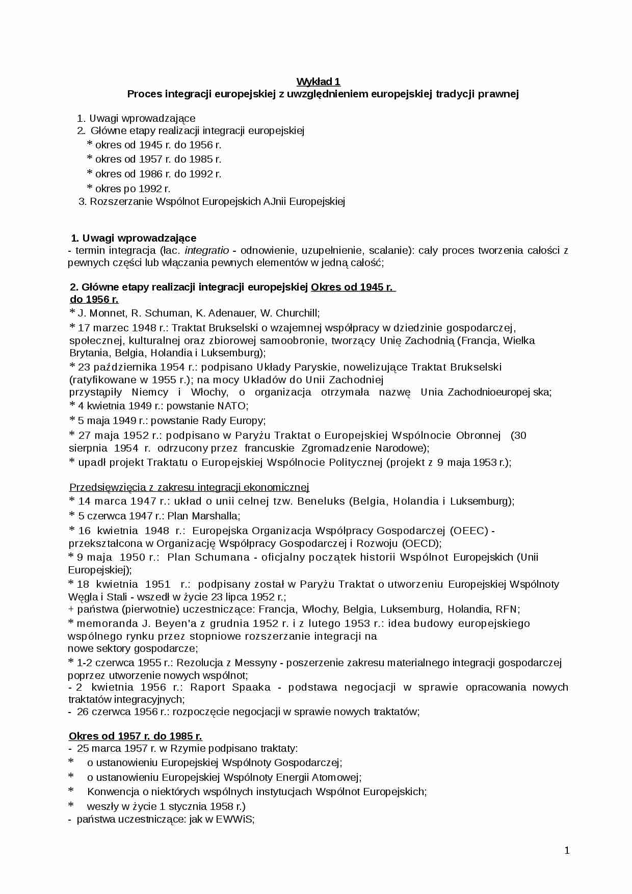 Integracja Europejska - Schuman - strona 1