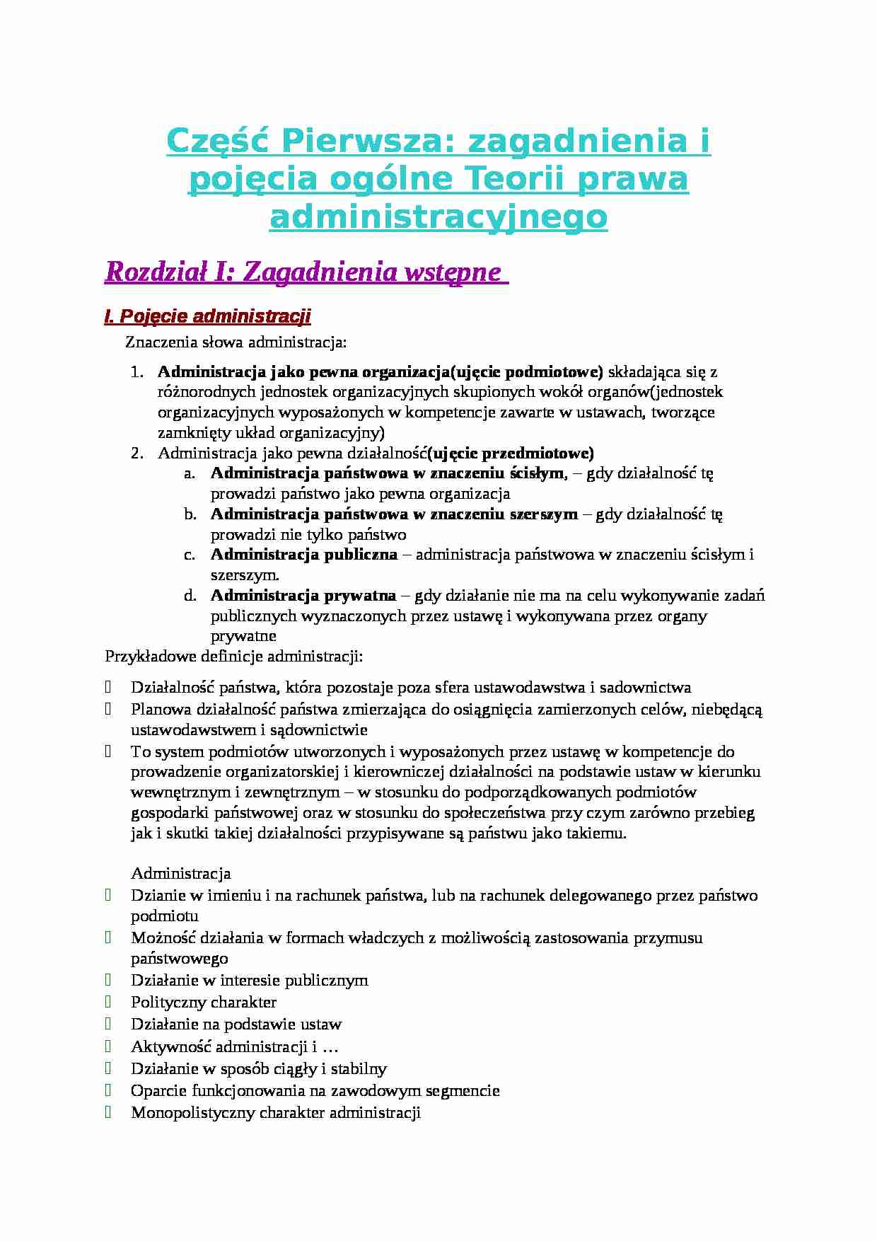 Prawo administracyjne - opracowanie -  typy norm - strona 1