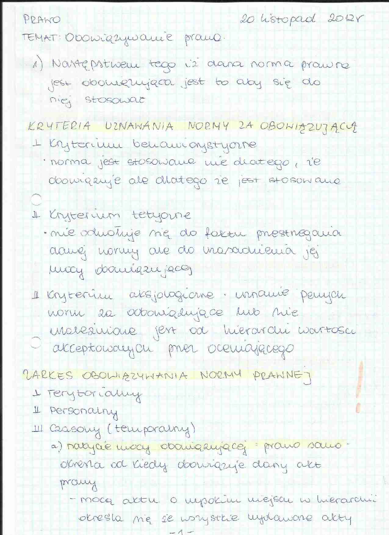 Obowiązywanie prawa - strona 1