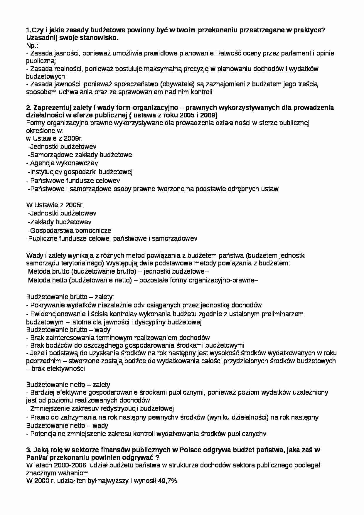 Odpowiedzi na pytania egzaminacyjne z finansów pub - strona 1