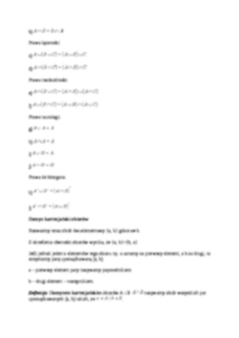 Algebra zbiorów. Iloczyn kartezjański zbiorów - strona 3