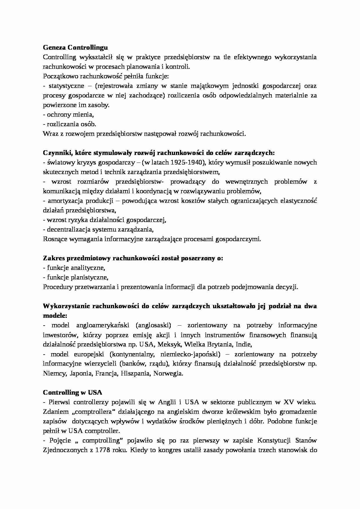 Controlling - Koordynowanie - strona 1