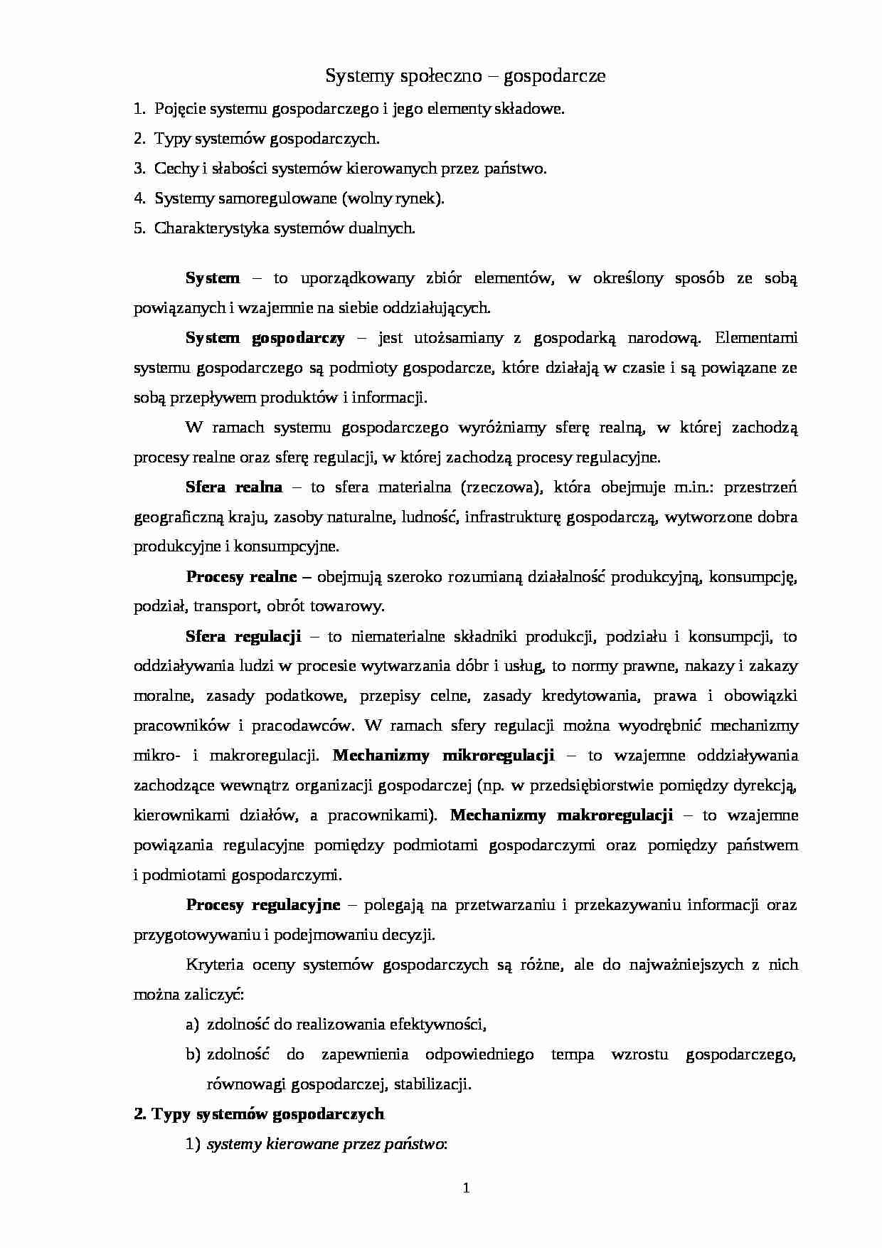 systemy społeczno-gospodarcze - strona 1