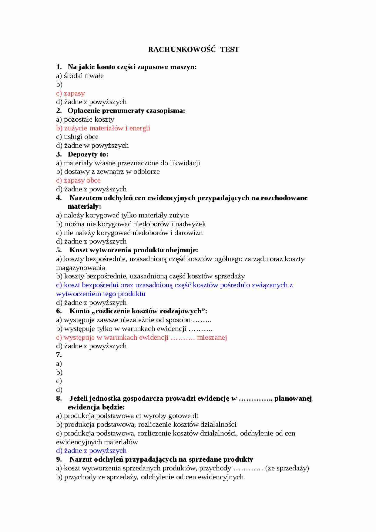 rachunkowośc test - strona 1