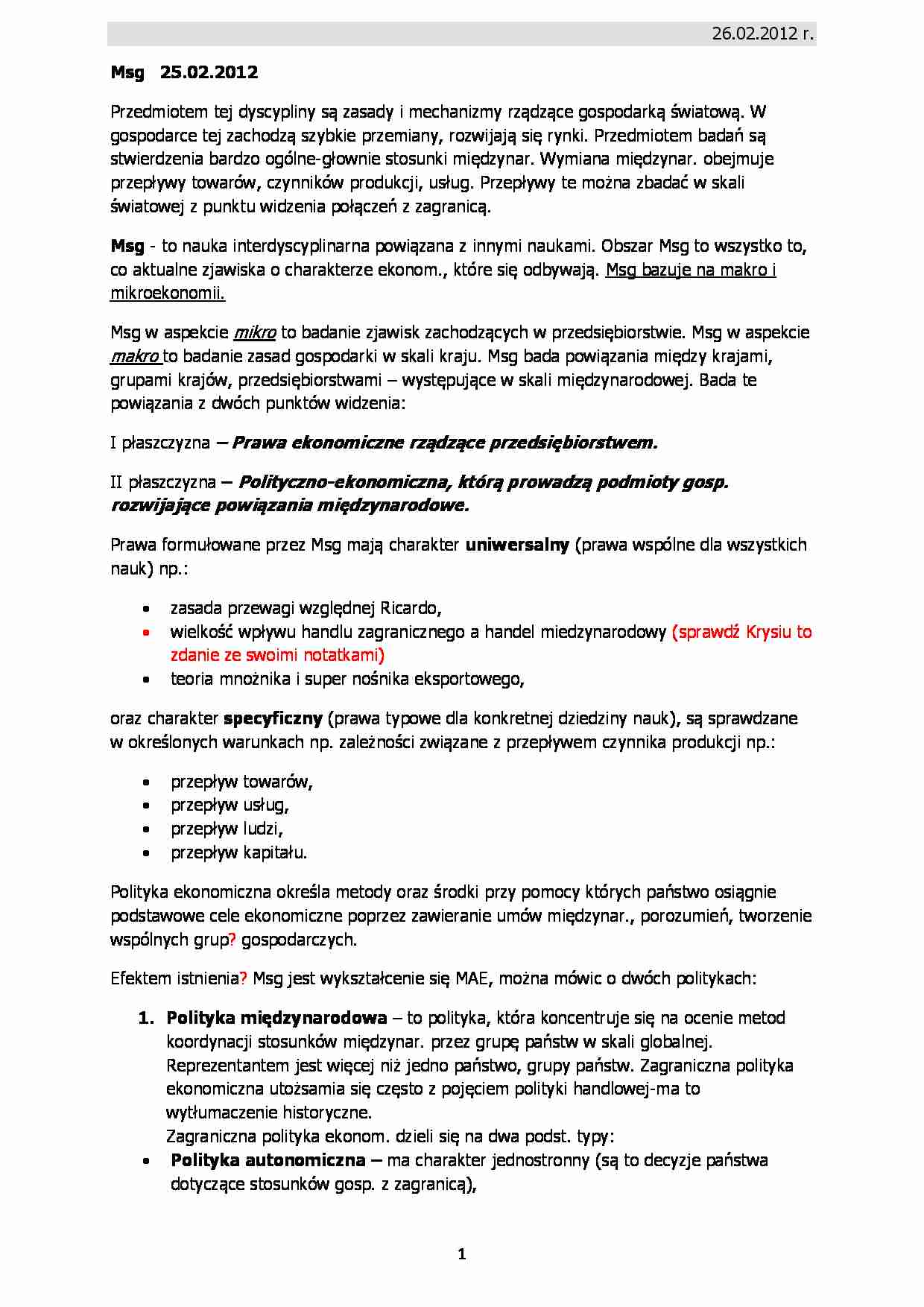 Międzynarodowe Stosunki Gospodarcze - Prawa ekonomiczne rządzące przedsiębiorstwem - strona 1