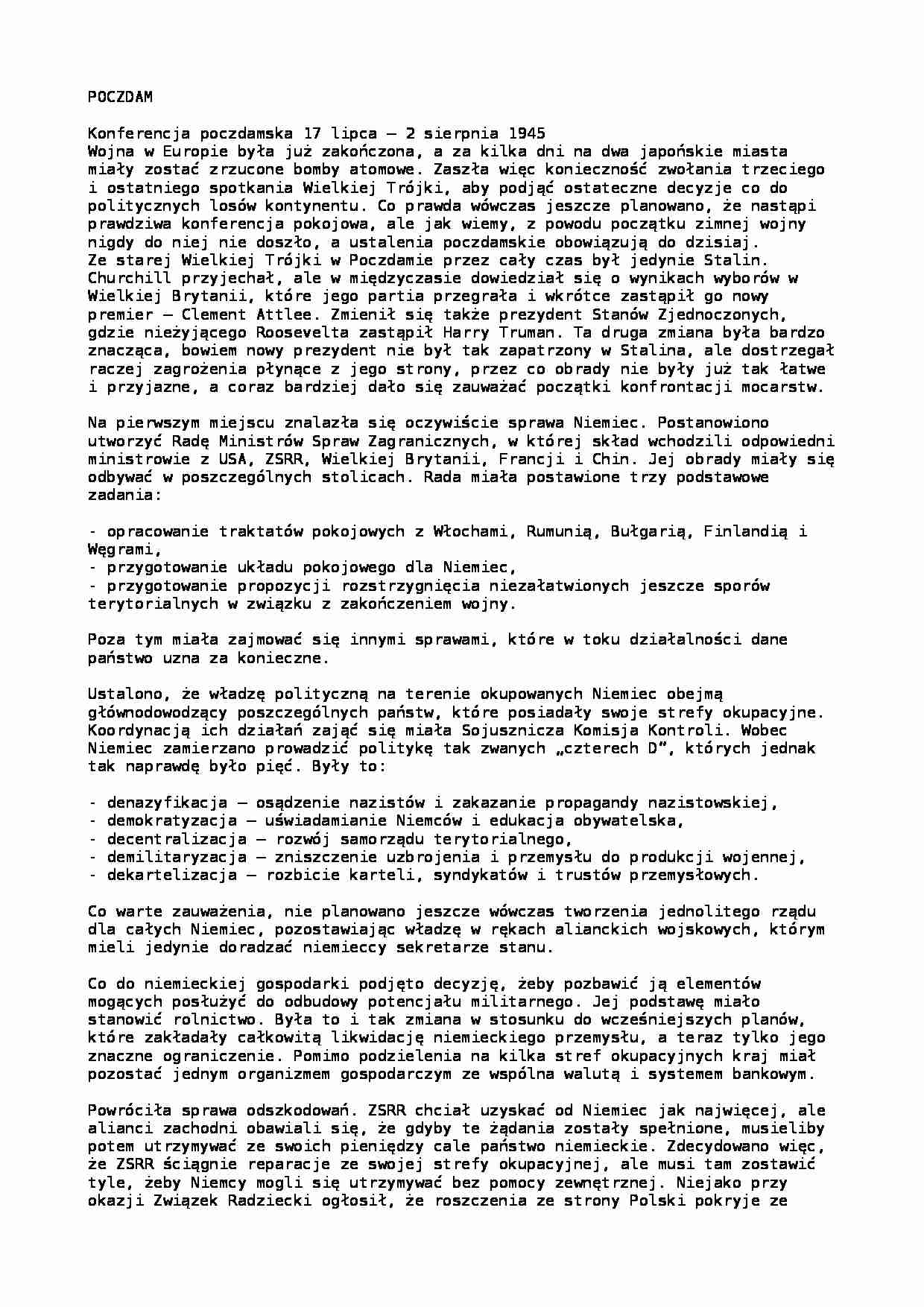 konferencja w poczdamie - strona 1