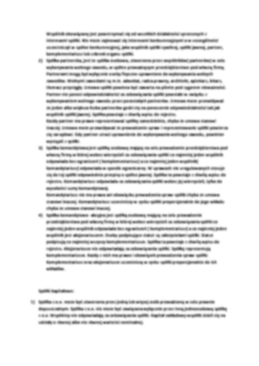 Prawo handlowe - Rodzaje spólek - strona 2