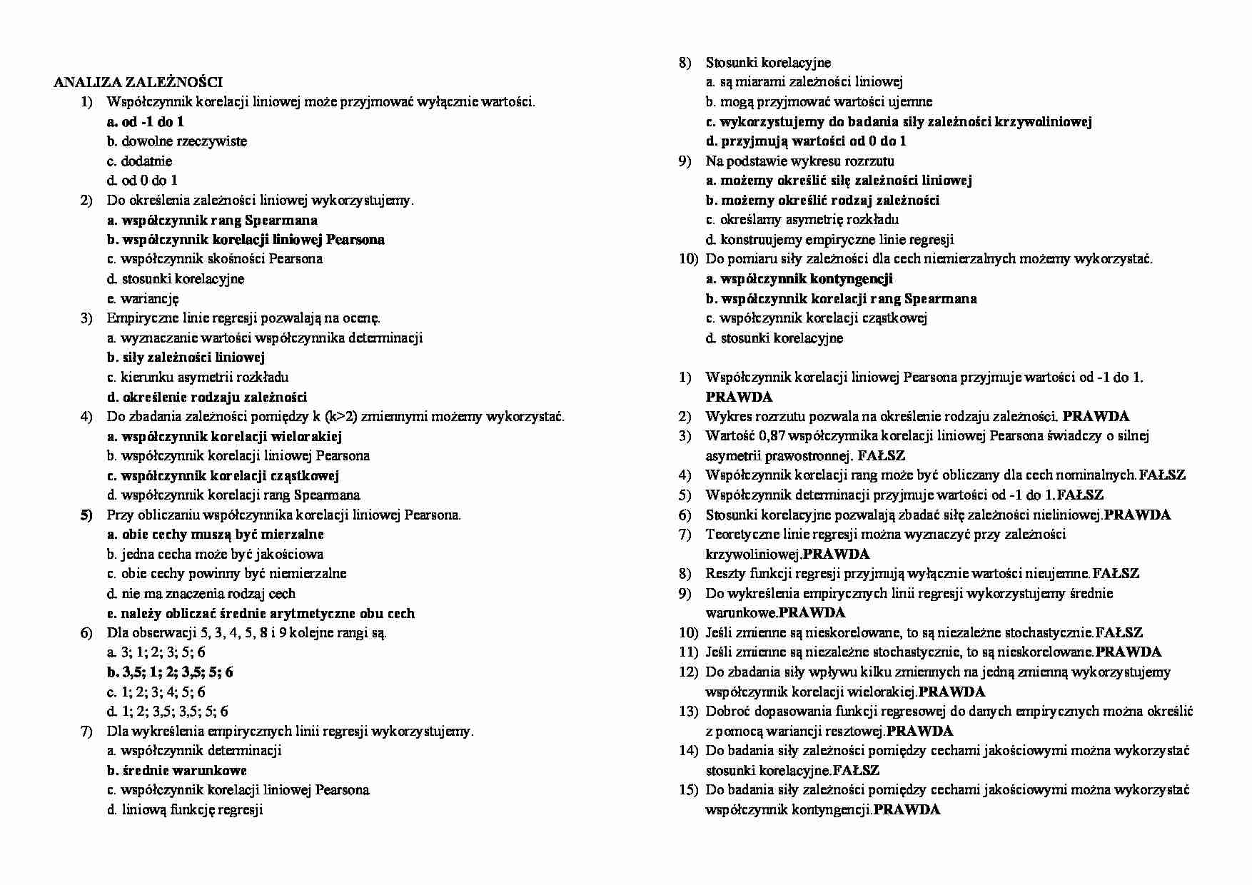 Statystyka - testy Kończak - strona 1