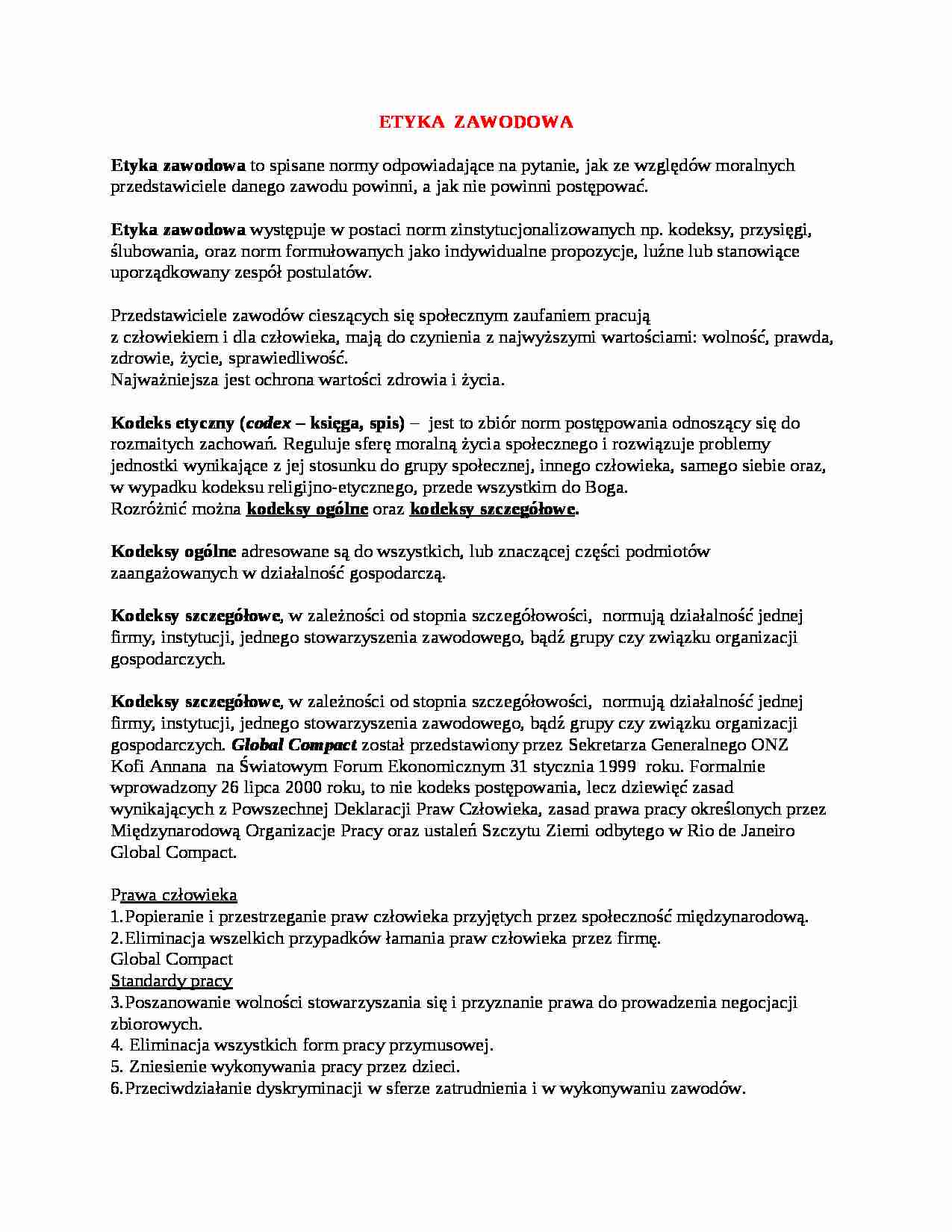 etyka zawodowa - strona 1