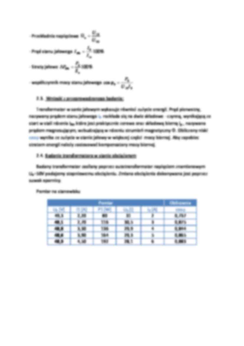 Badanie transformatora jednofazowego - strona 3