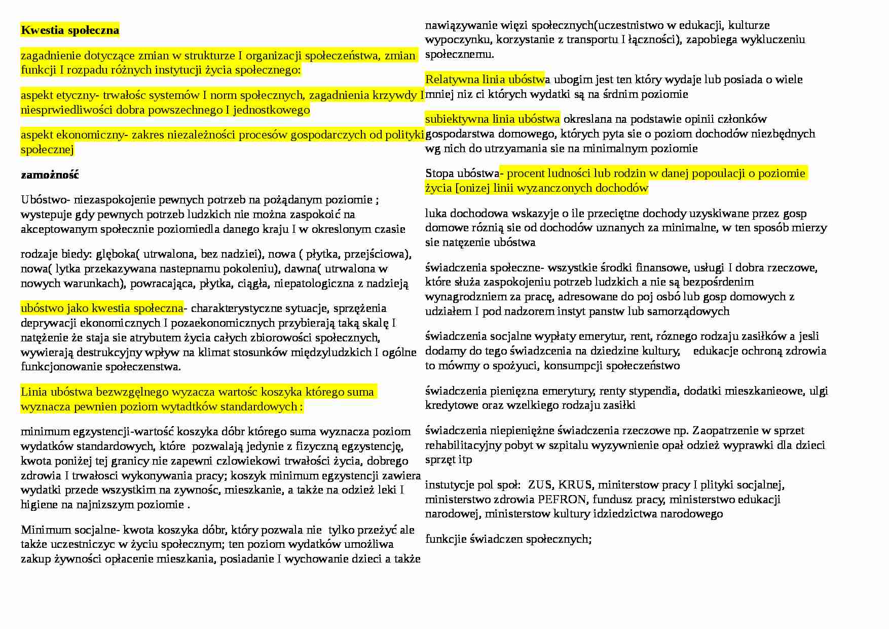 Polityka Społeczna - Stopa ubóstwa - strona 1