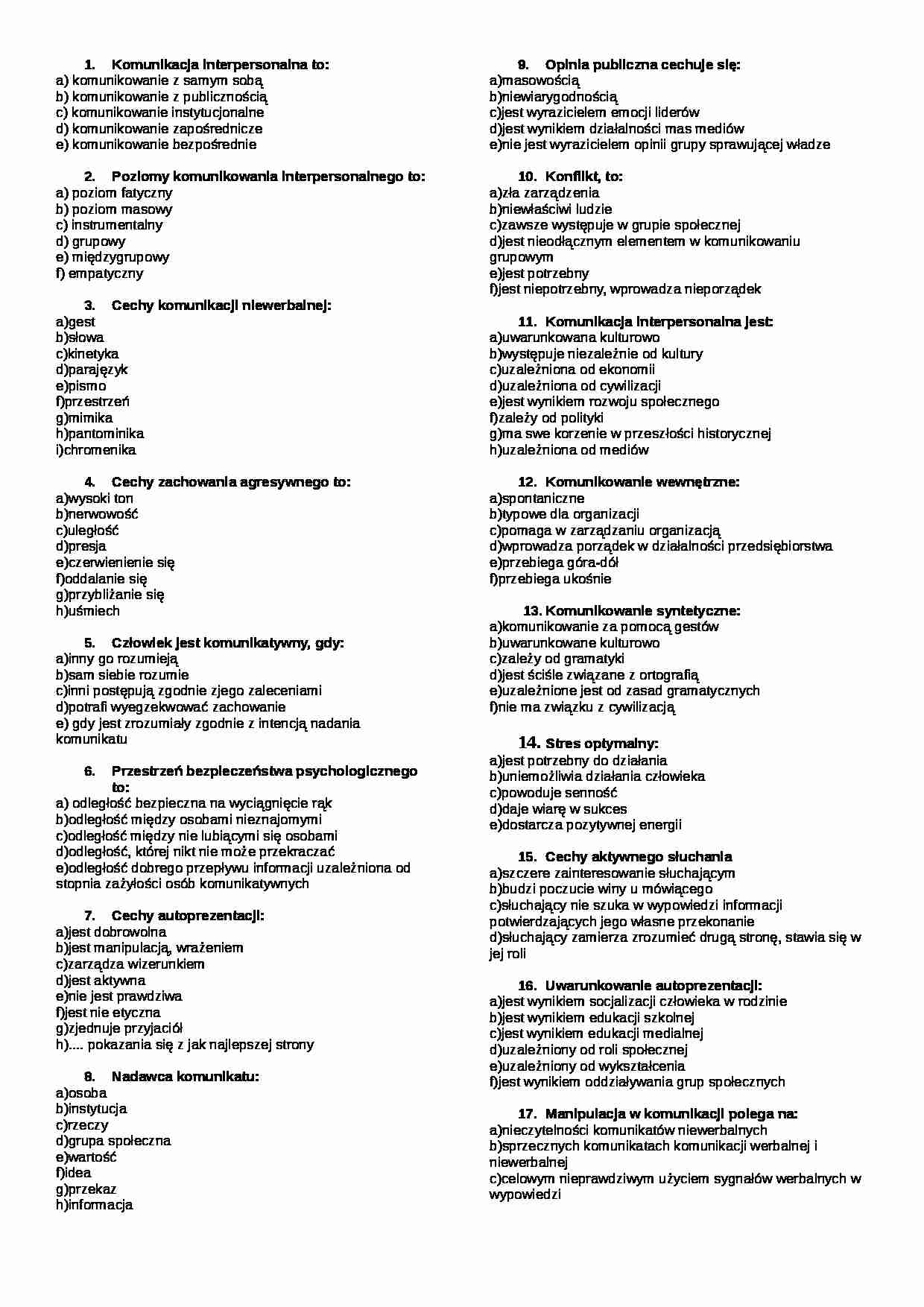 egzamin techniki komunikacyjne dr.B.Barańska - strona 1