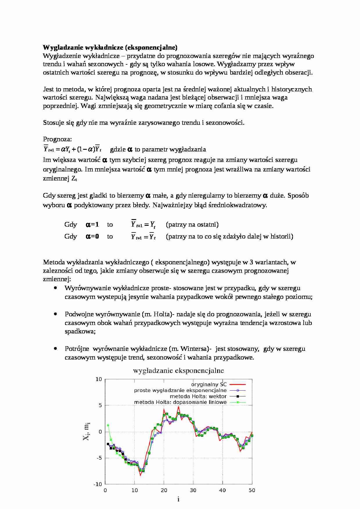 Prognozowanie i symulacje - wygładzanie wykładnicze - strona 1