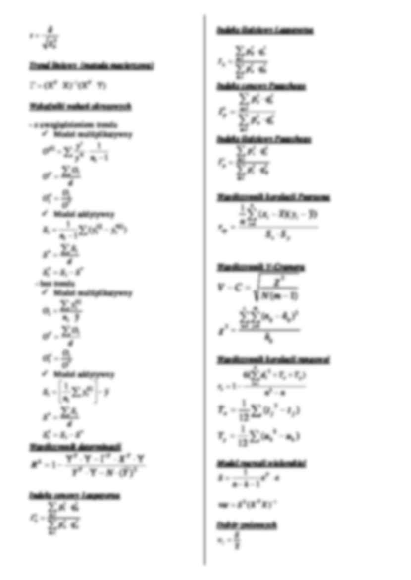Statystyka - wzory na egzamin - strona 2