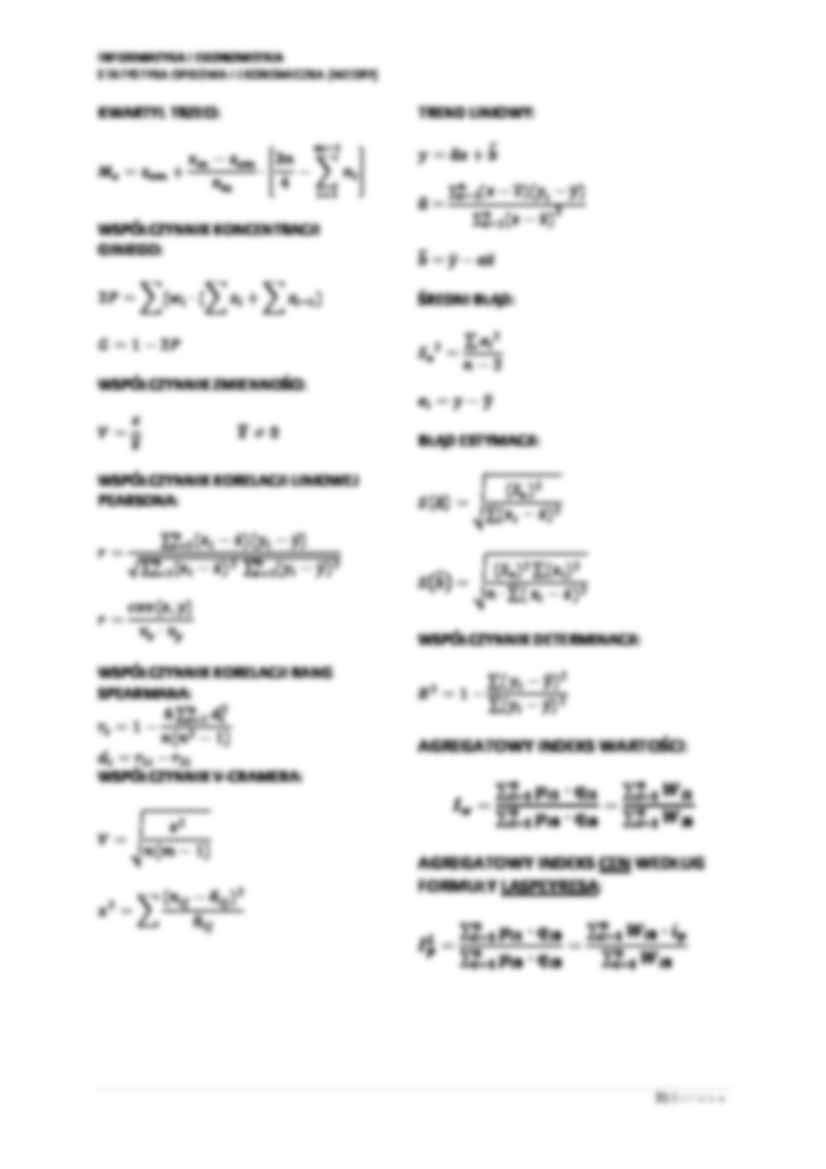 Statystyka - wzory na egzamin - strona 2