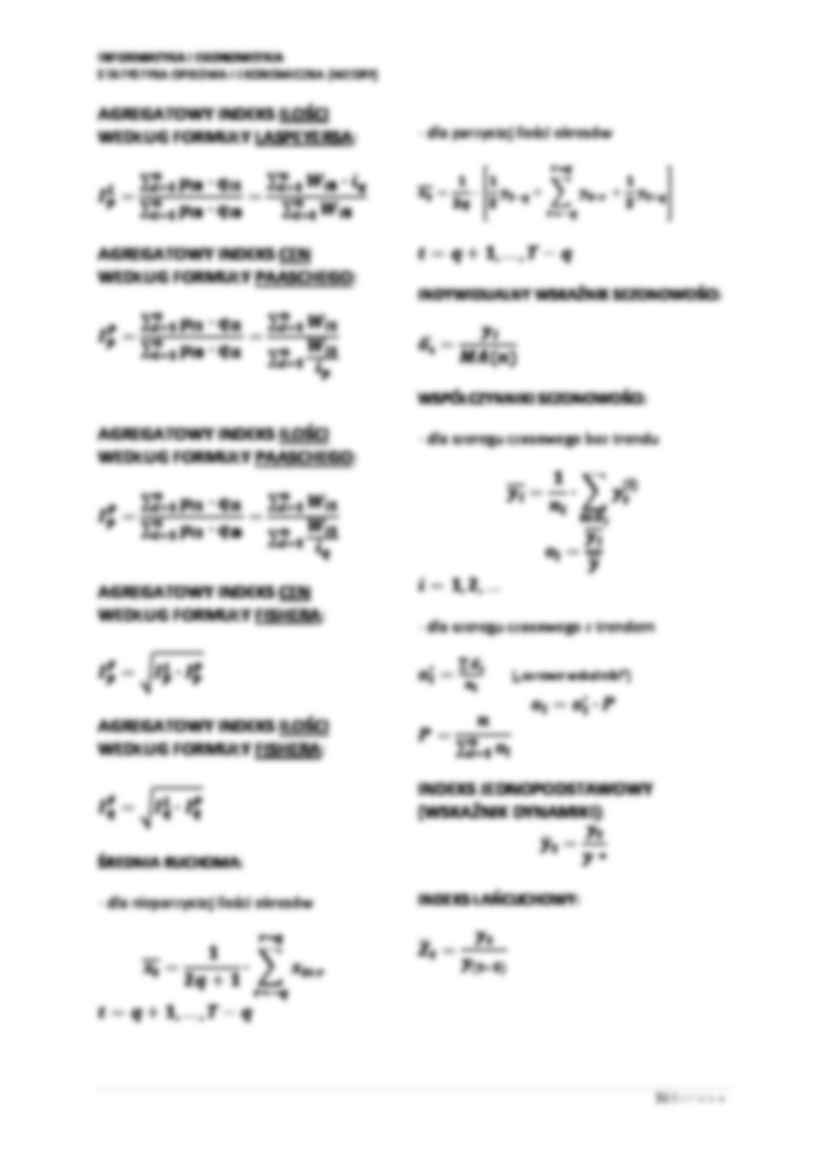 Statystyka - wzory na egzamin - strona 3