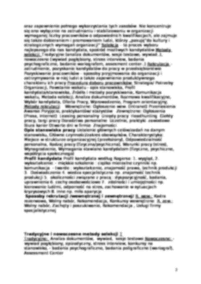 Zarządzanie zasobami ludzkimi - materiały na egzamin - strona 2