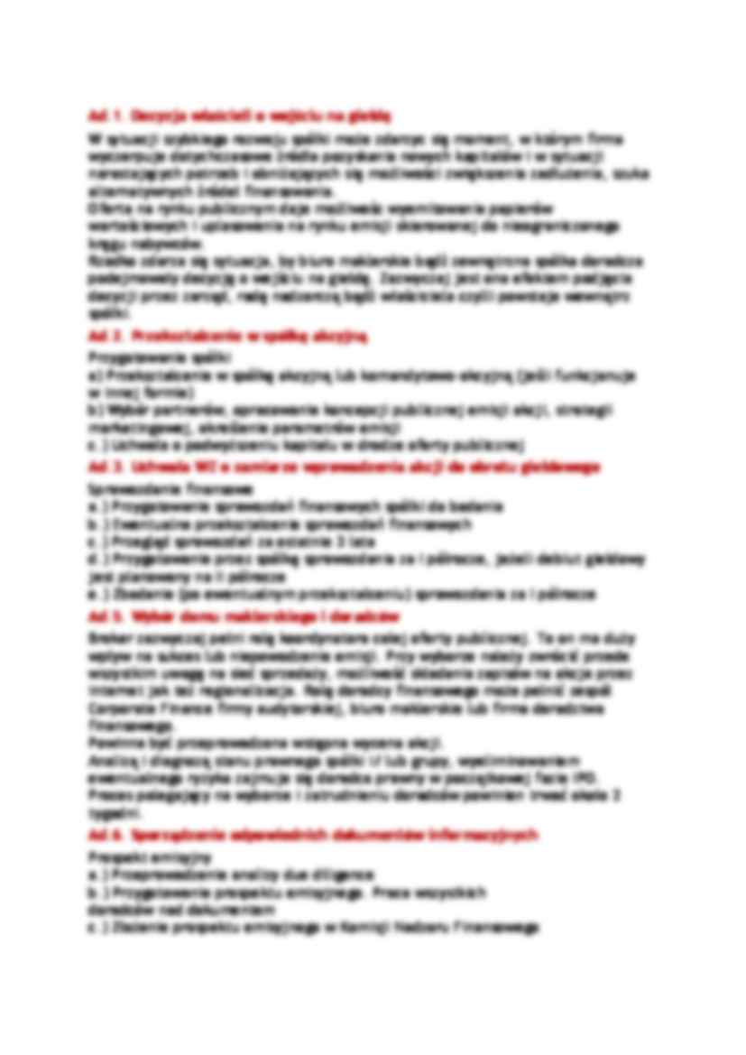Warunki wejścia firmy na giełdę - strona 3