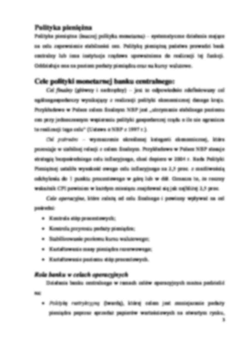 Polityka pieniężna - Bank Centralny - strona 3