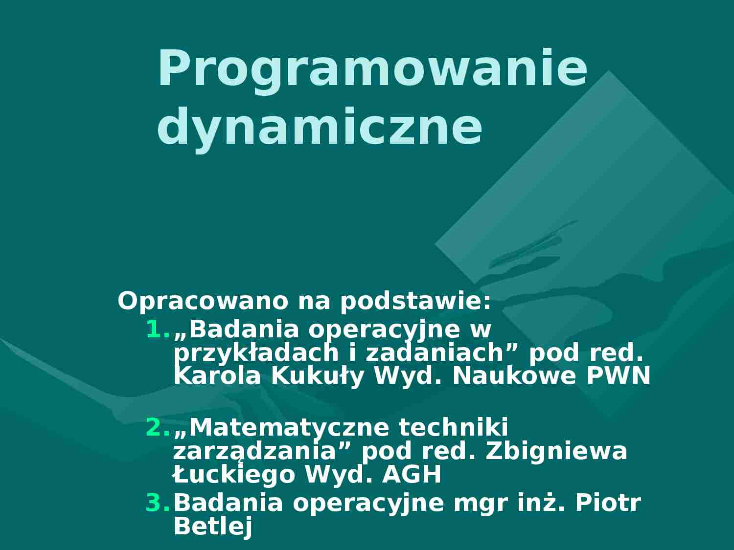 Programowanie dynamiczne - strona 1