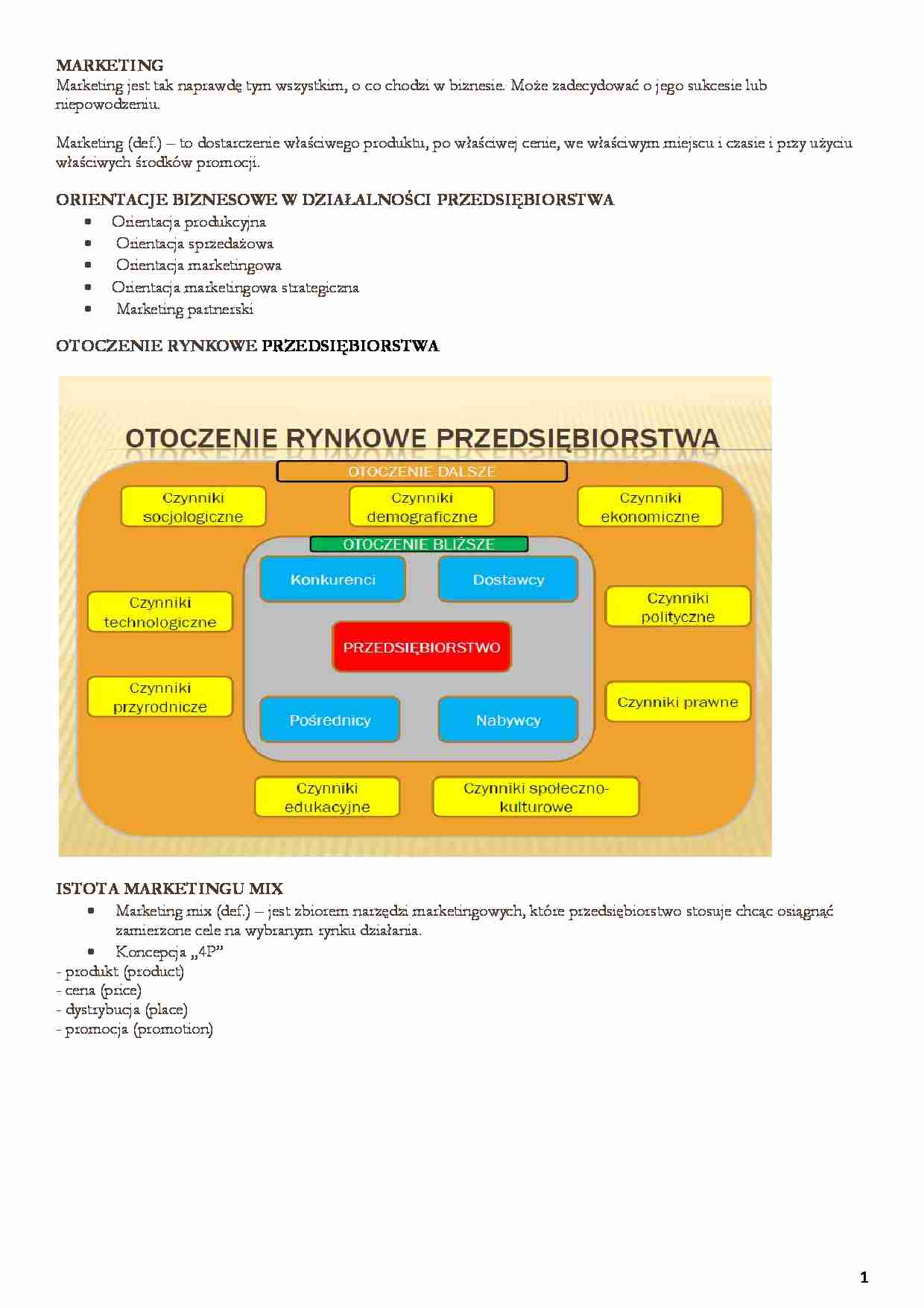 Marketing - konspekt - strona 1