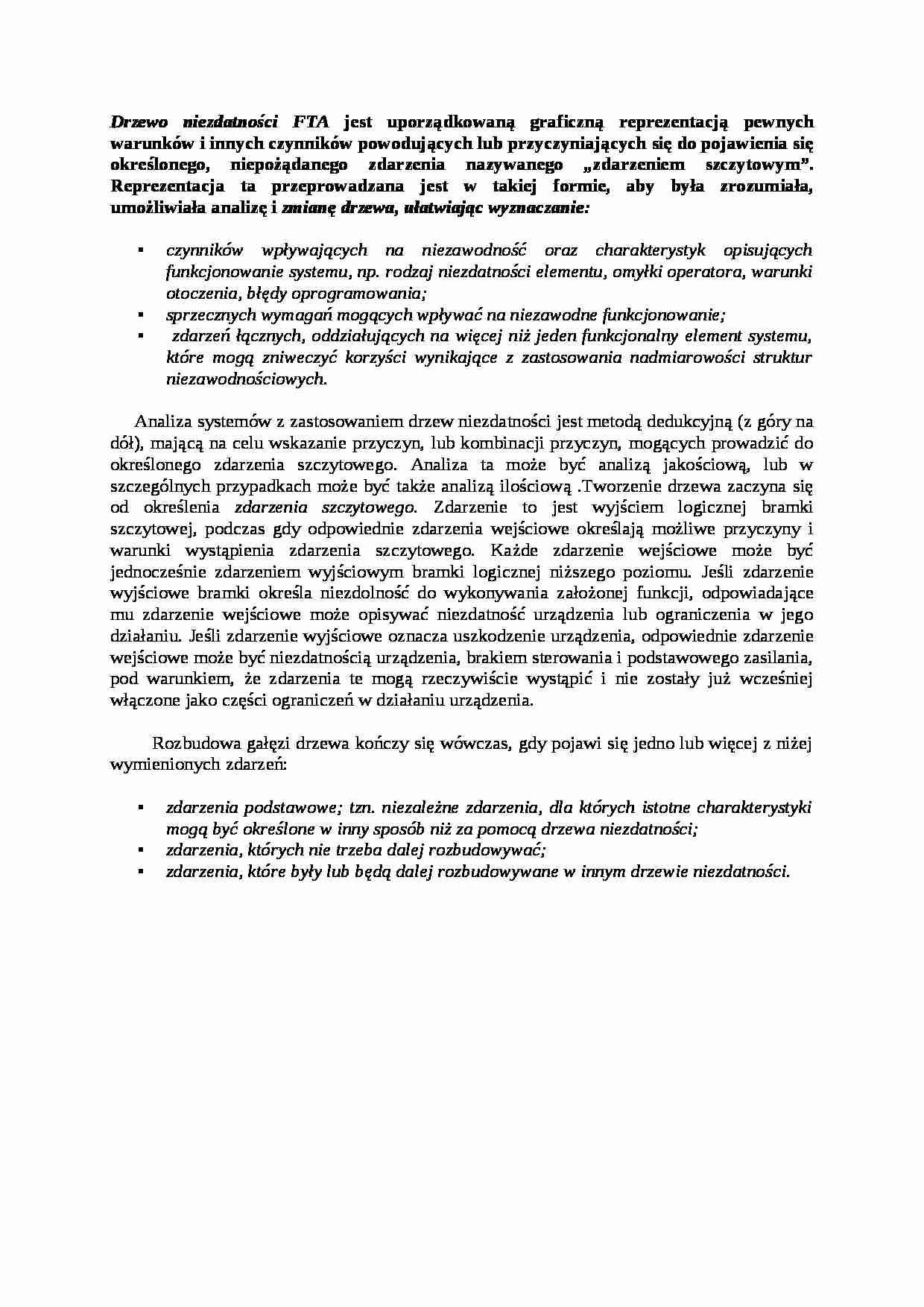 Drzewo niezdatności FTA - strona 1