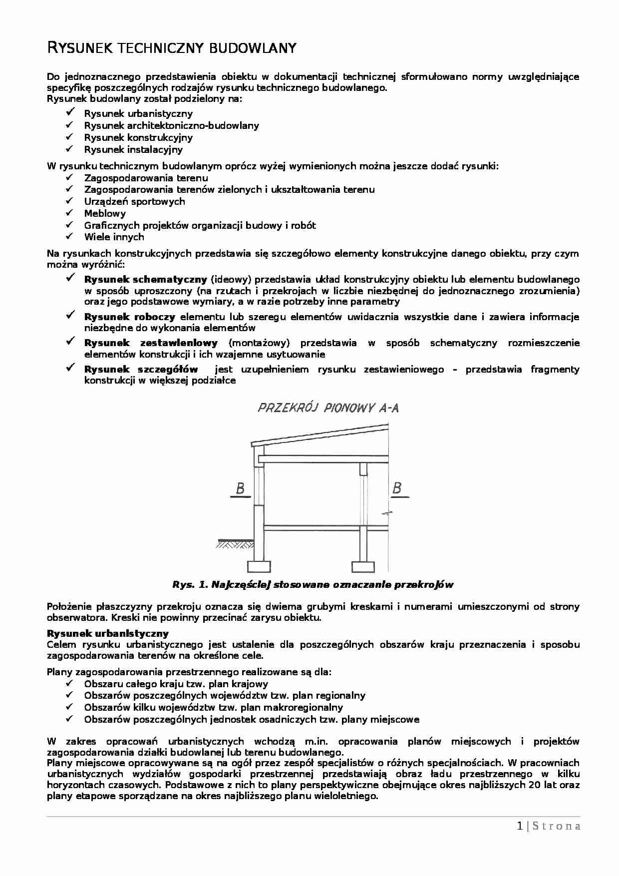 Rysunek techniczny budowlany - strona 1