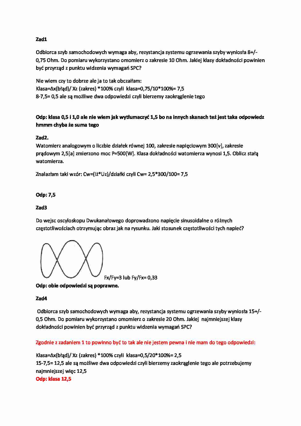 Metrologia - projekt 2 - strona 1
