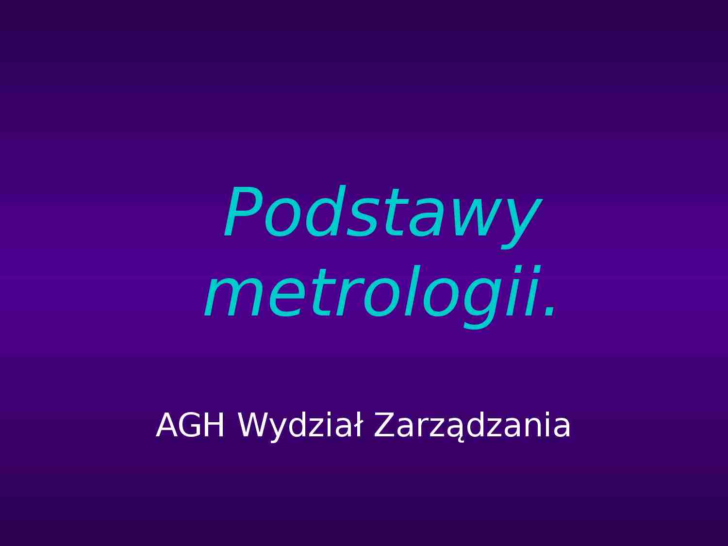 Metrologia zerówka 2 - strona 1