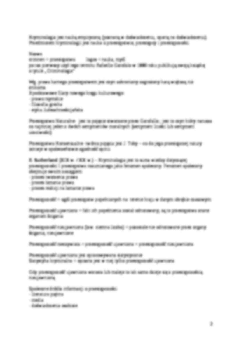 Kryminologia - wykłady - strona 2