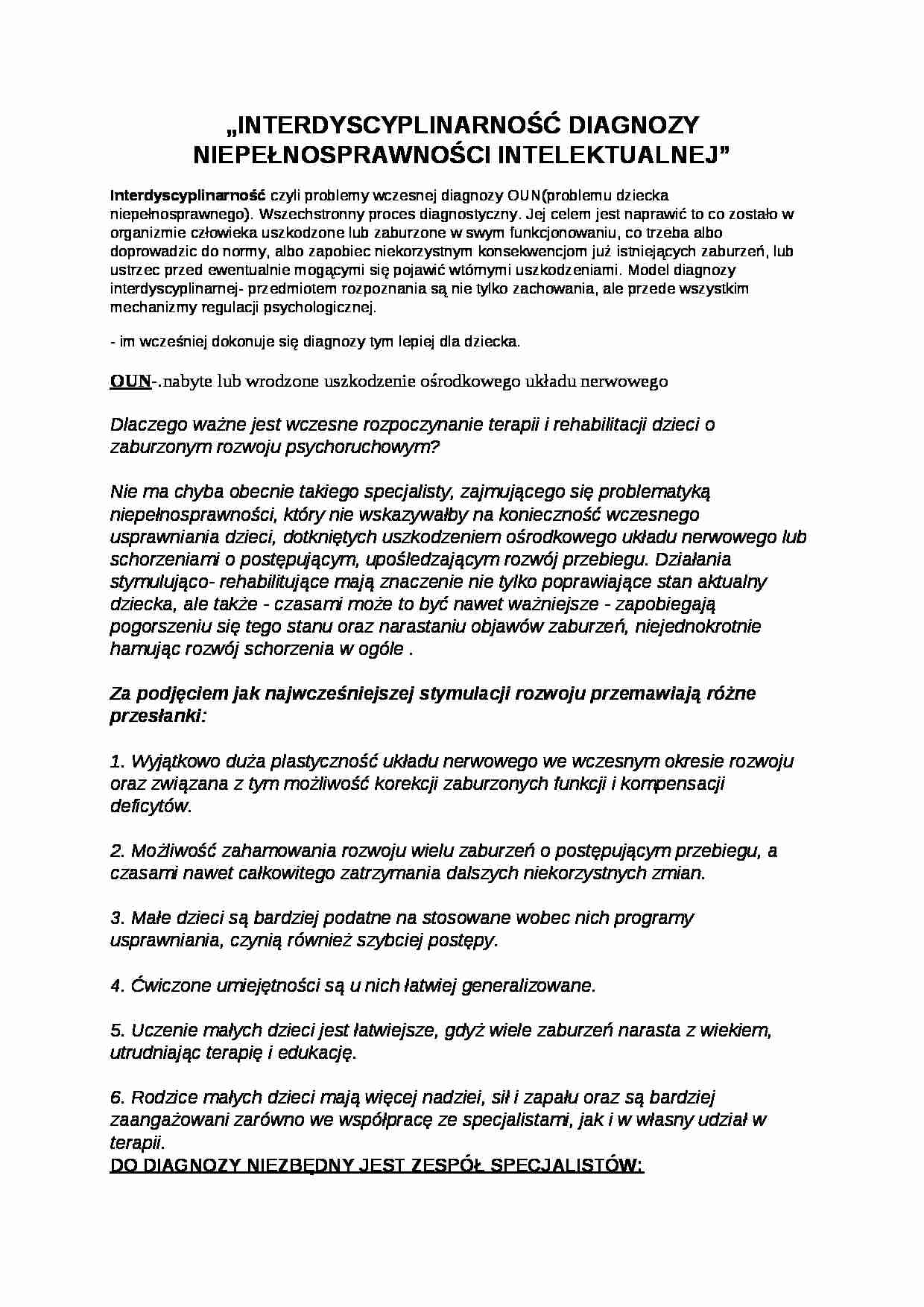 Pedagogika specjalna - pytania na licencjat - strona 1