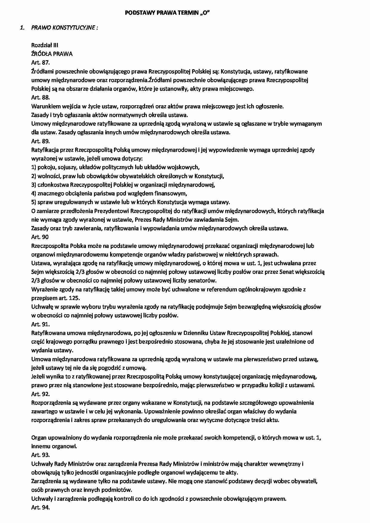 Prawo konstytucyjne - sejm i senat - strona 1