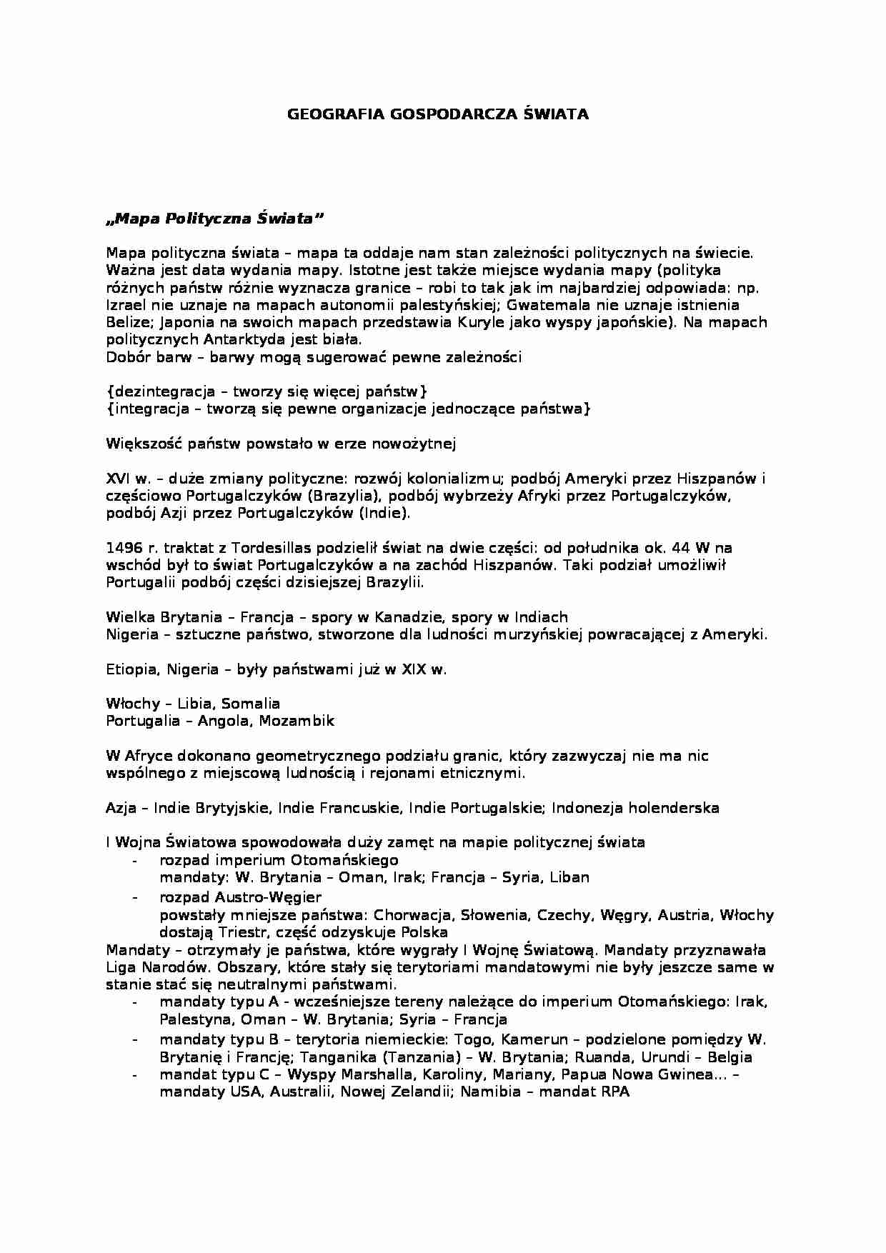 Geografia gospodarcza świata - II Wojna Światowa - strona 1