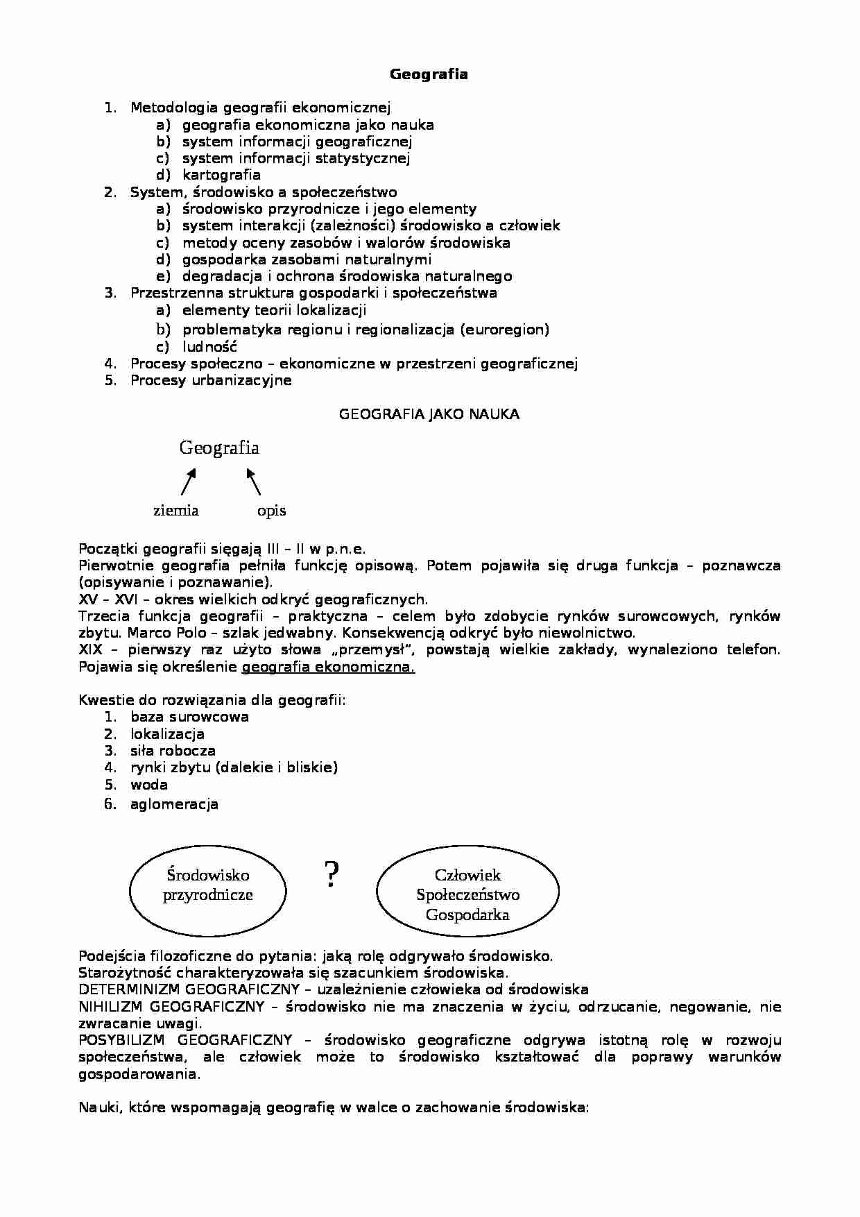 Geografia ekonomiczna (12 stron) - strona 1