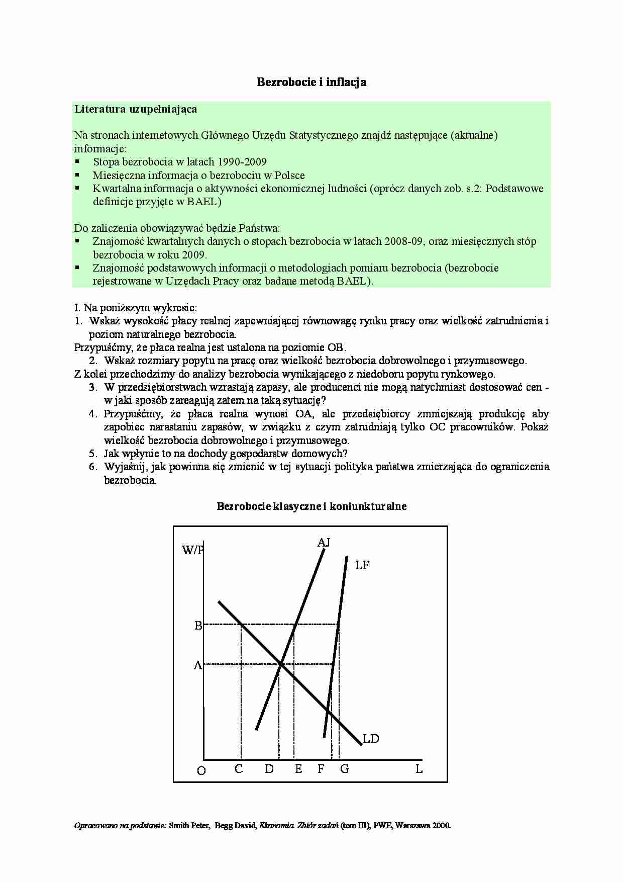 Bezrobocie i inflacja- opracowanie - strona 1