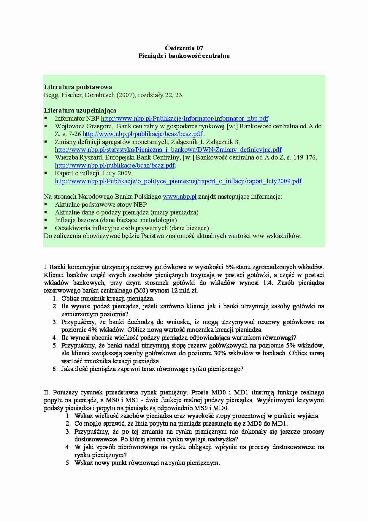 Pieniadz i bankowosc centralna - strona 1