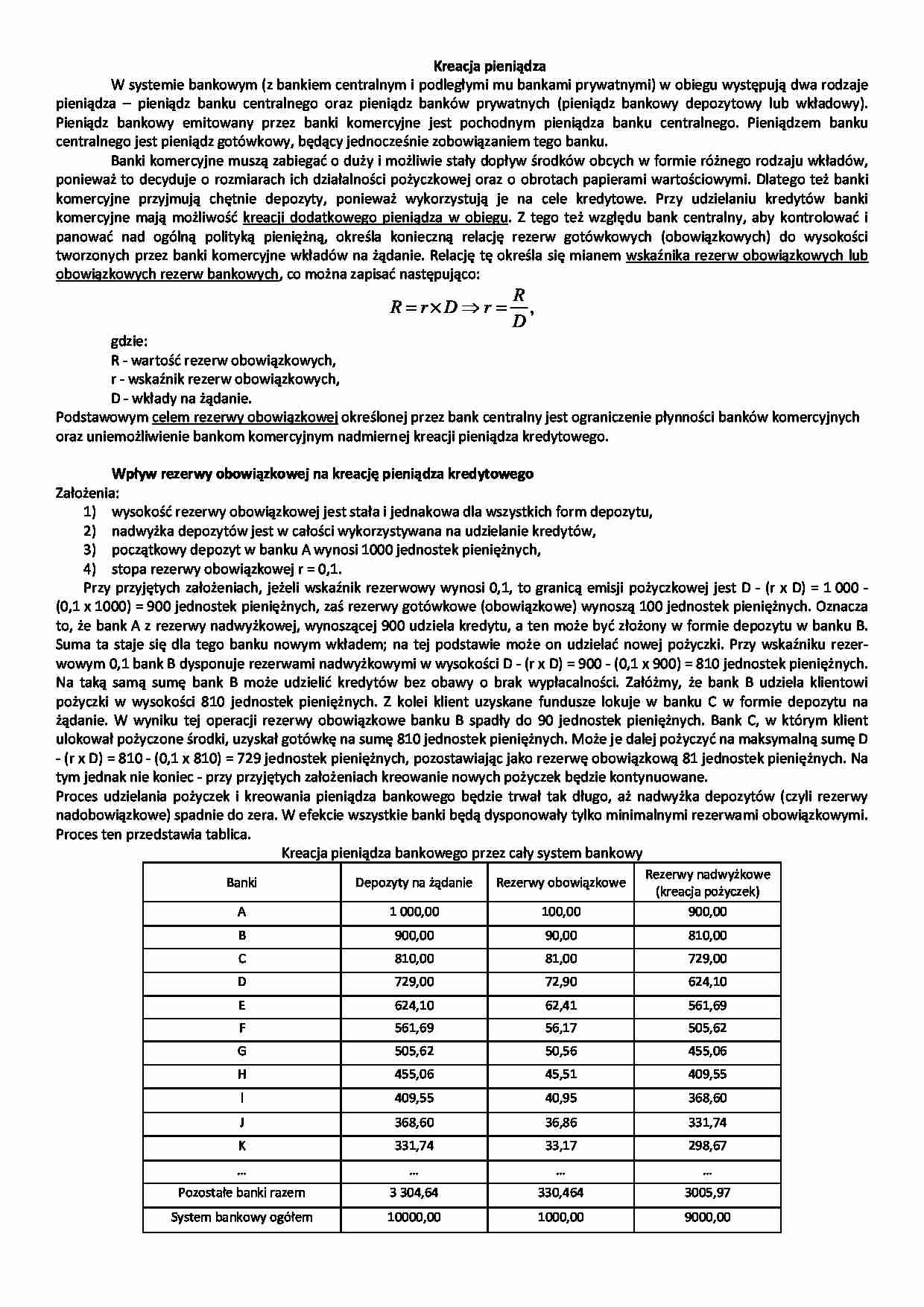 kreacja pieniądza i narzędzia BC - strona 1
