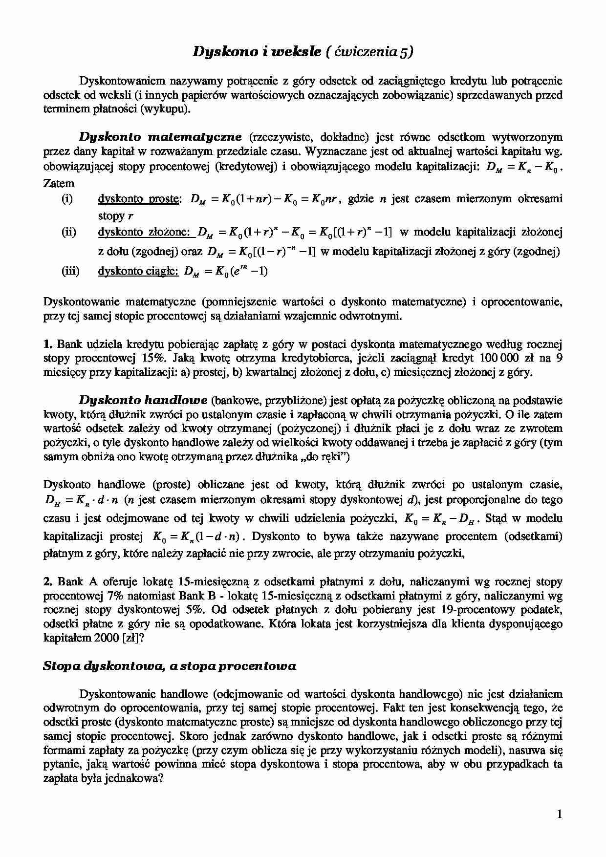 Dyskono i weksle - strona 1