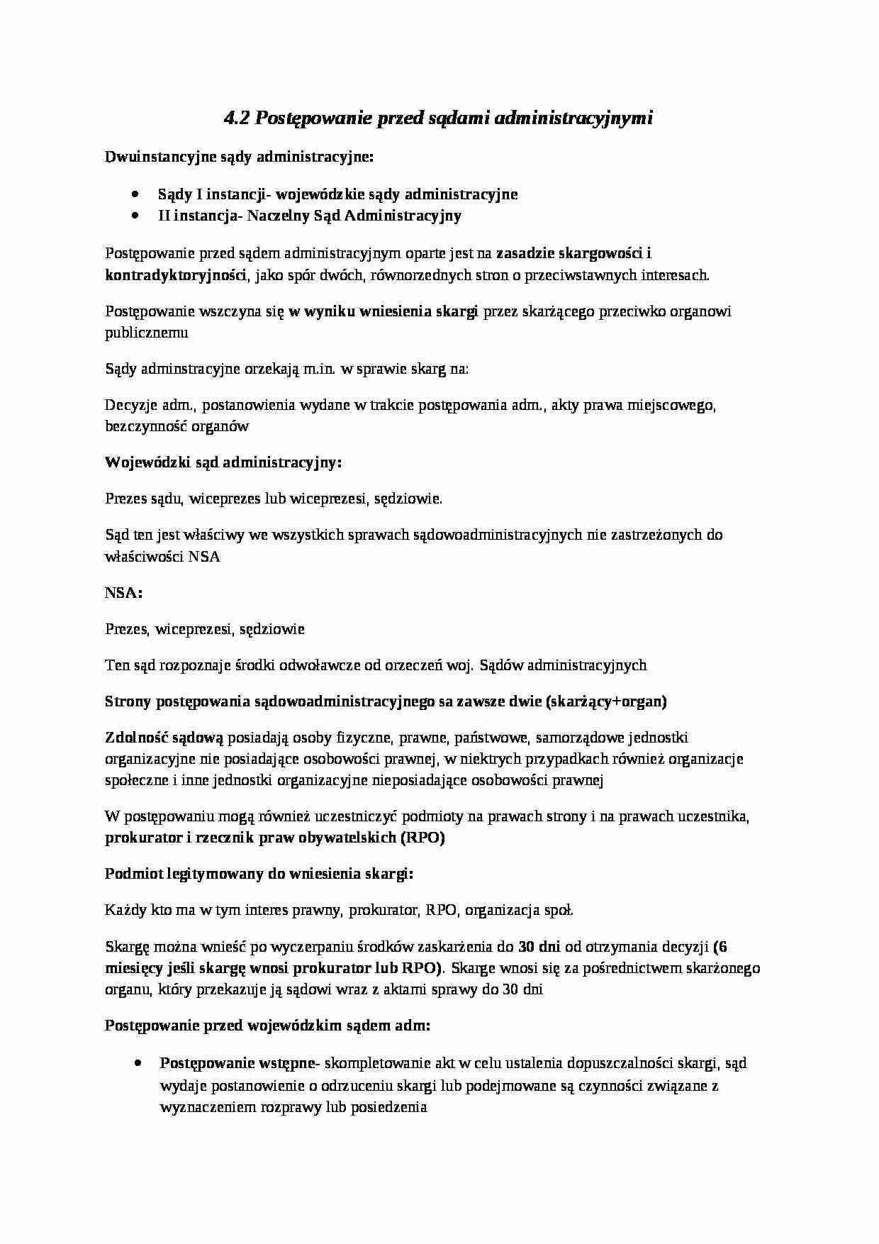 4.2 postępowanie przed sądami administracyjnymi - strona 1