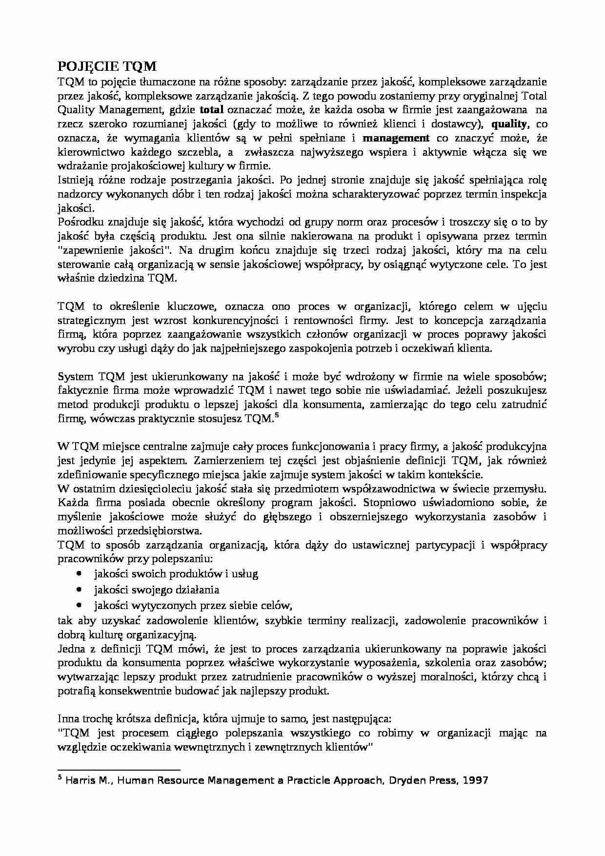 Zarządzanie jakością Total Quality Management - strona 1