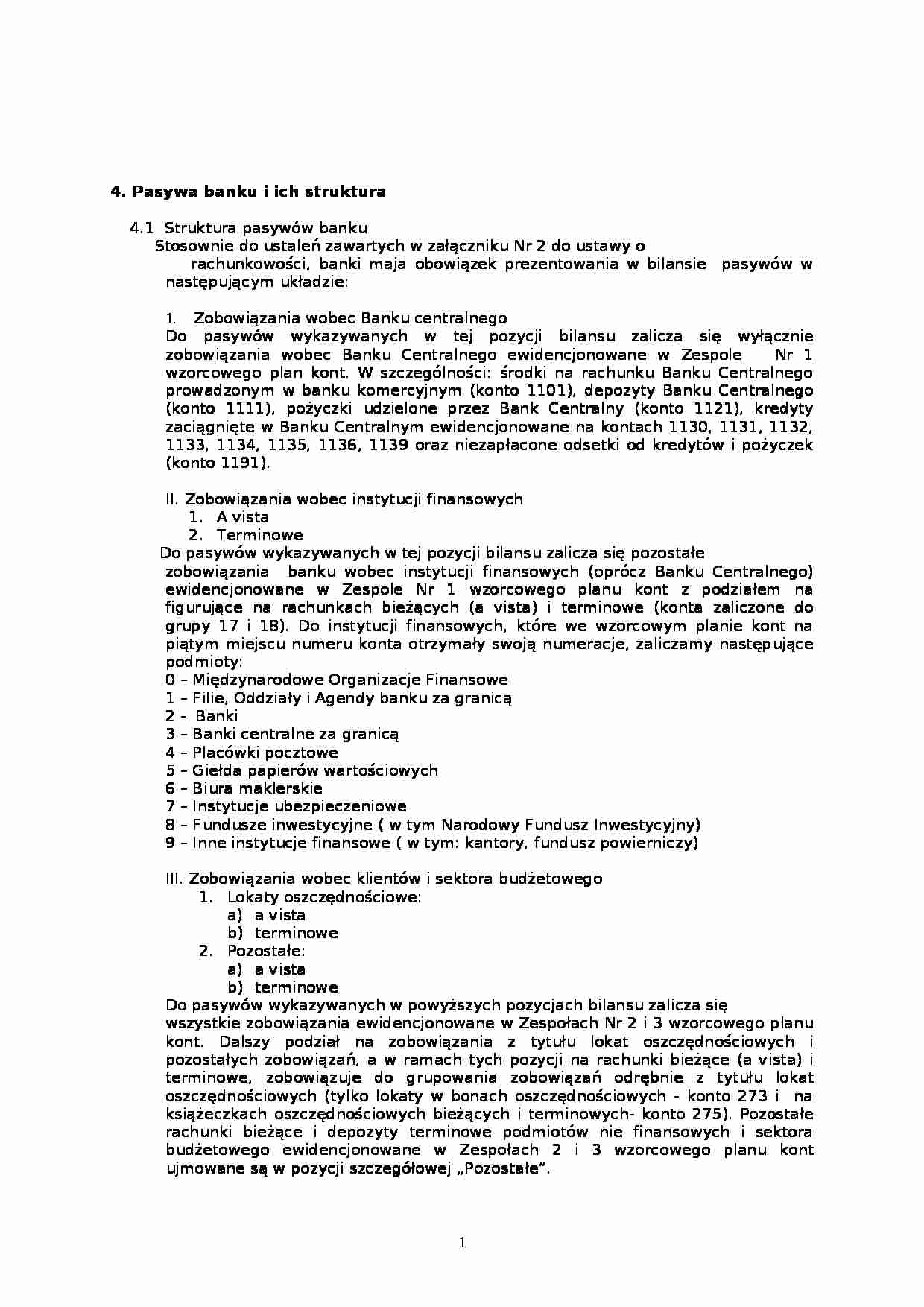 Rachunkowość bankowa 4 - strona 1