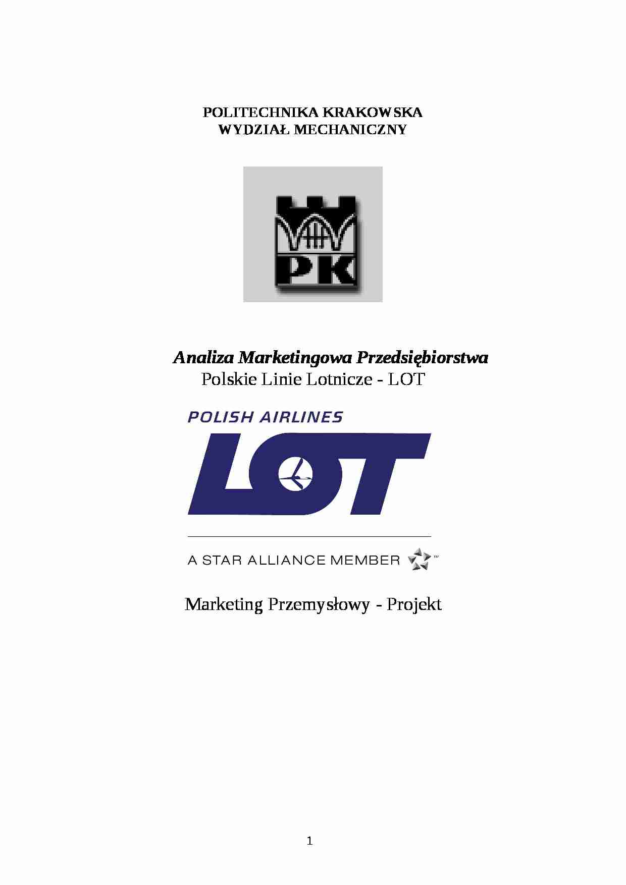 Analiza Marketingowa Przedsiębiorstwa Marketing przemyslowy - strona 1