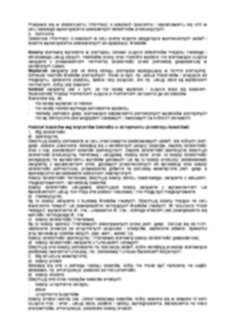 Rachunek kosztów - Koszty prowadzenia działalności  - strona 2